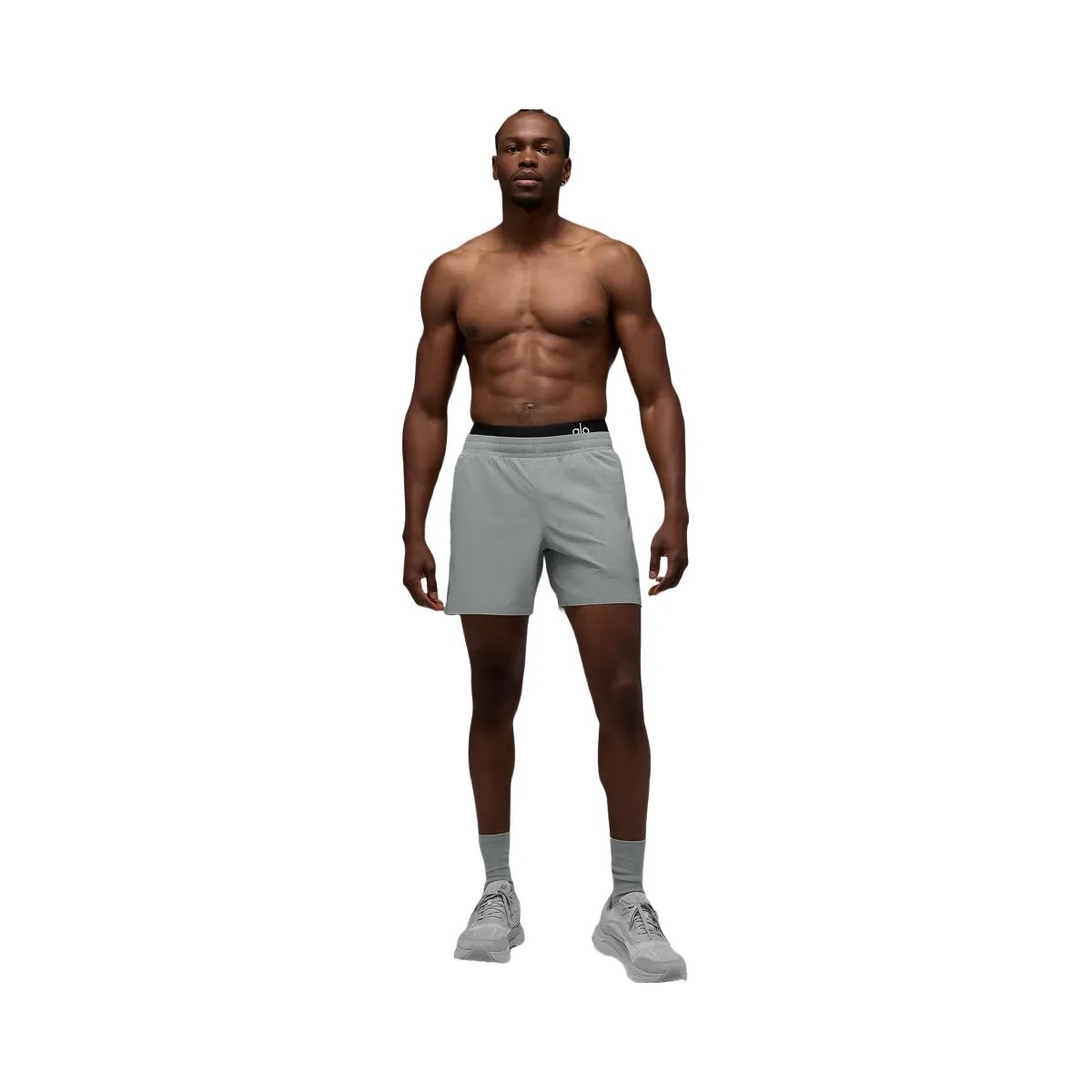 Alo Men's 5" Traction Running Short - Lunar Grey - HypeFly India View 1
