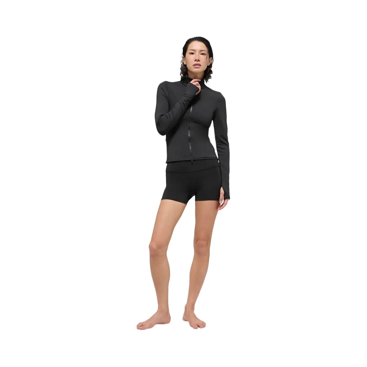 Alo Women's Airlift Winter Warm Radiant Full-Zip Jacket - Black - HypeFly India View 5