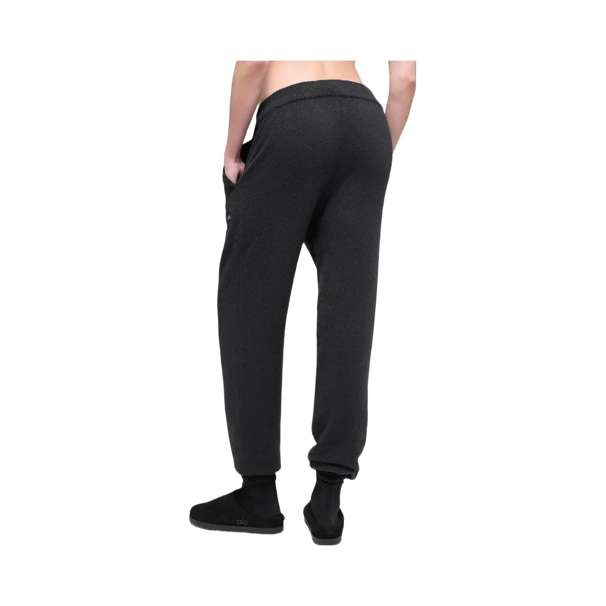 Alo Women's Wool Cashmere High-Waist New Class Jogger - Black - HypeFly India View 2
