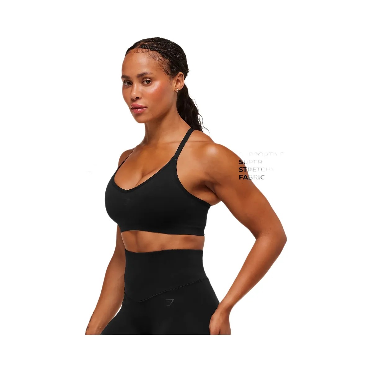 Gymshark Activate Seamless Bralette - Black - HypeFly India View 2