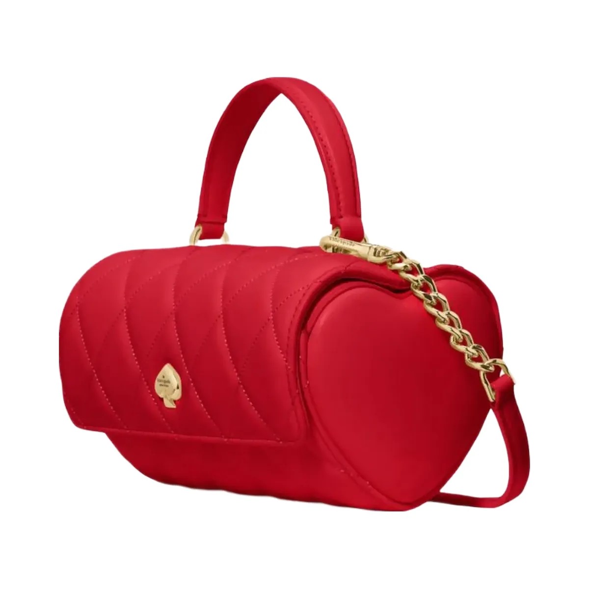 Kate Spade Heart Barrel Quilted Crossbody Ruby Red - HypeFly India View 3
