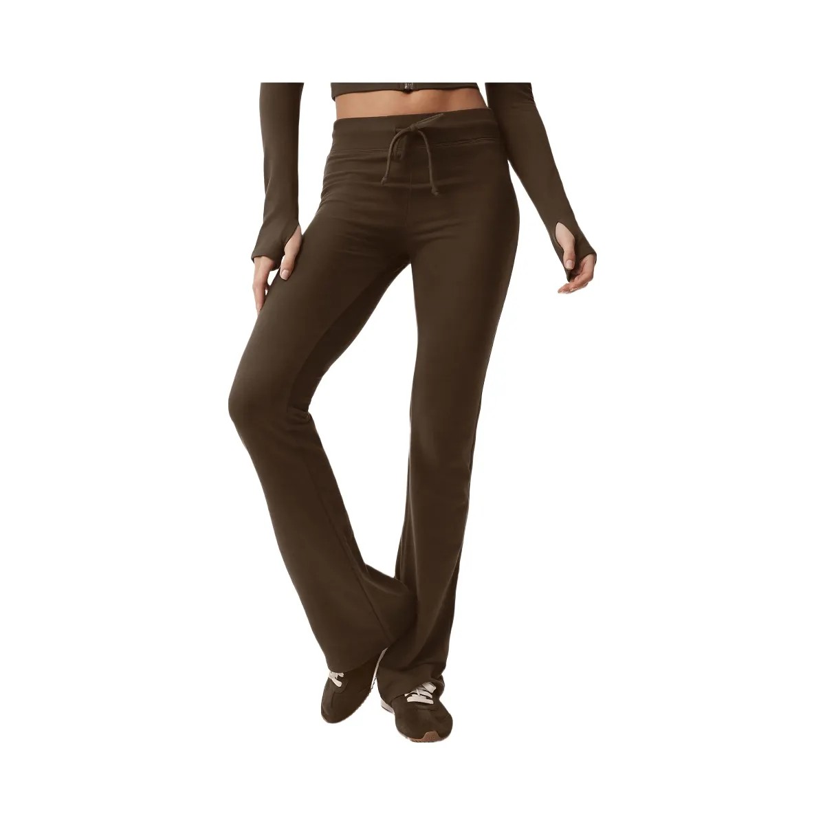 Alo Women's Sway Bootcut Sweatpant - Espresso - HypeFly India View 3