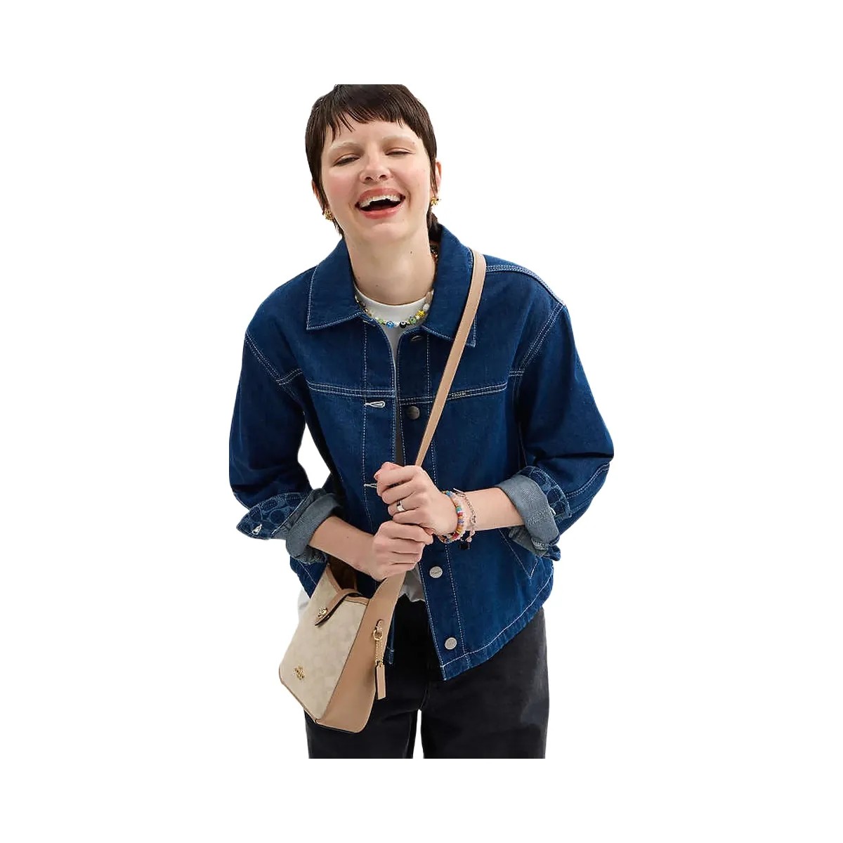 Coach Hadley Mini Crossbody Bag With Signature Canvas Im-Dark Natural Multi - HypeFly India View 2