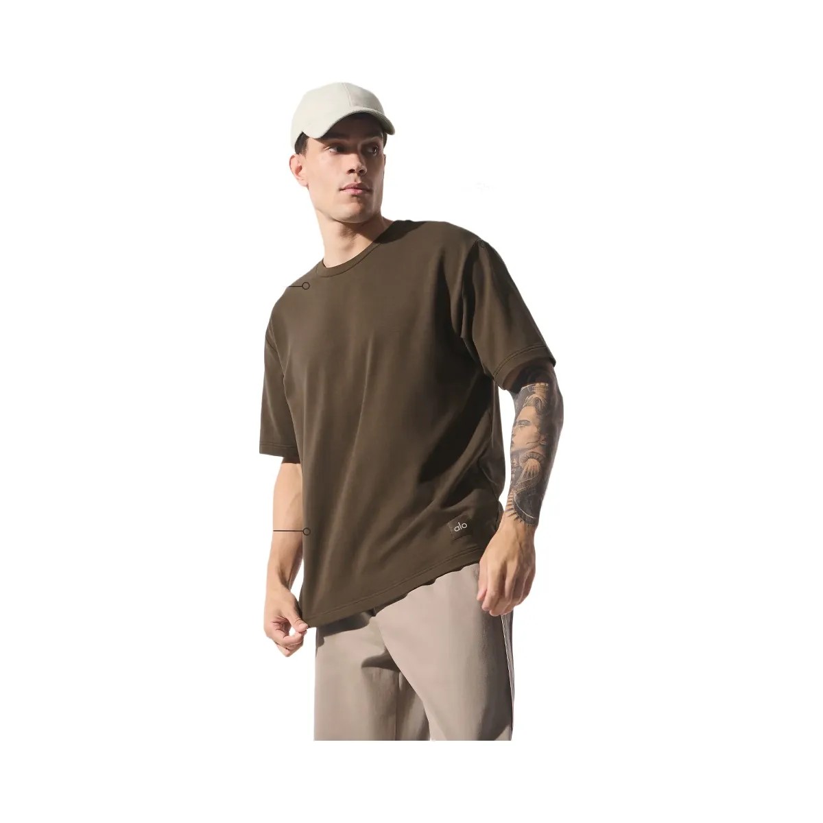 Alo Men's Double Take Short Sleeve - Espresso - HypeFly India View 2