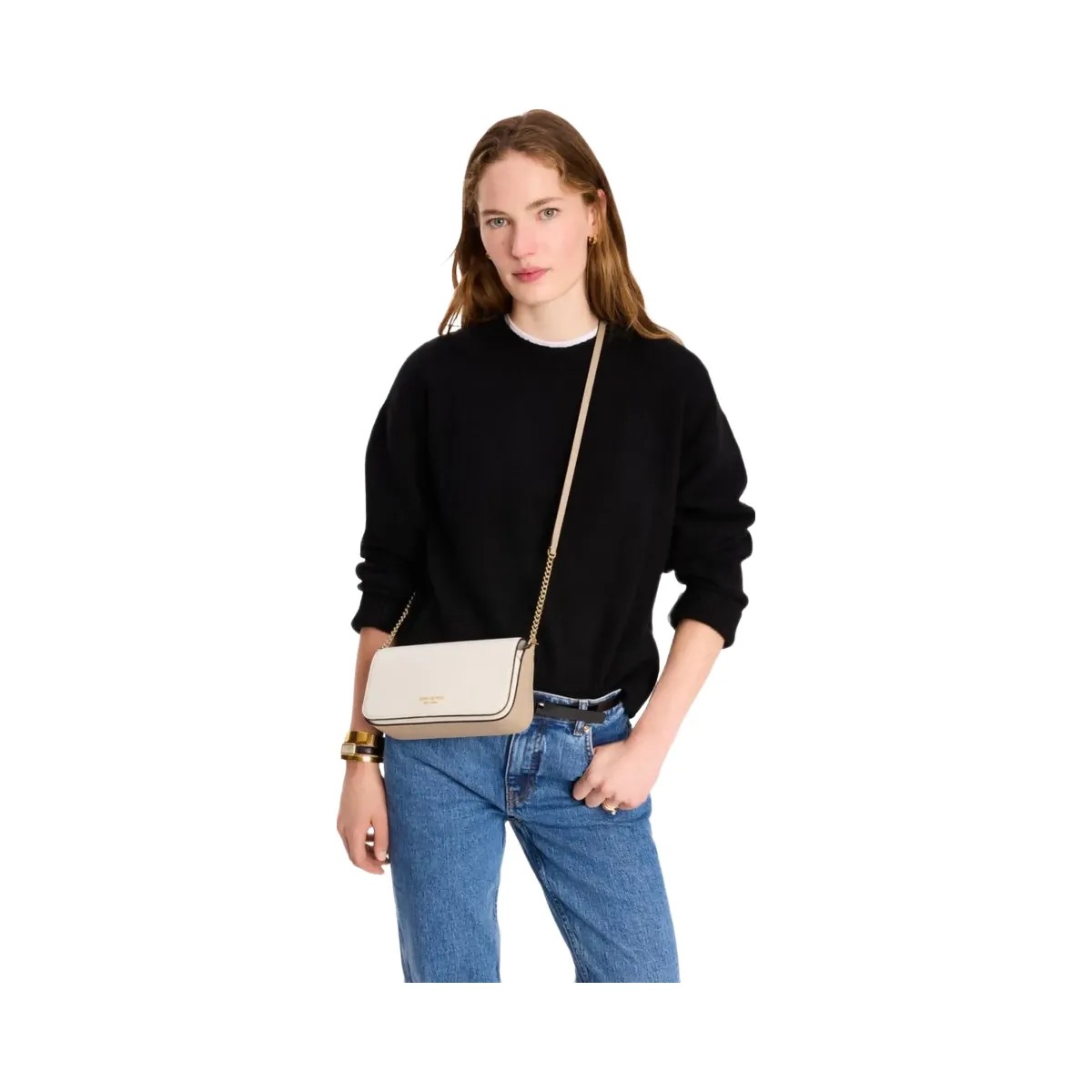 Kate Spade Devin Colorblocked Flap Chain Wallet Timeless Taupe Multi - HypeFly India View 2