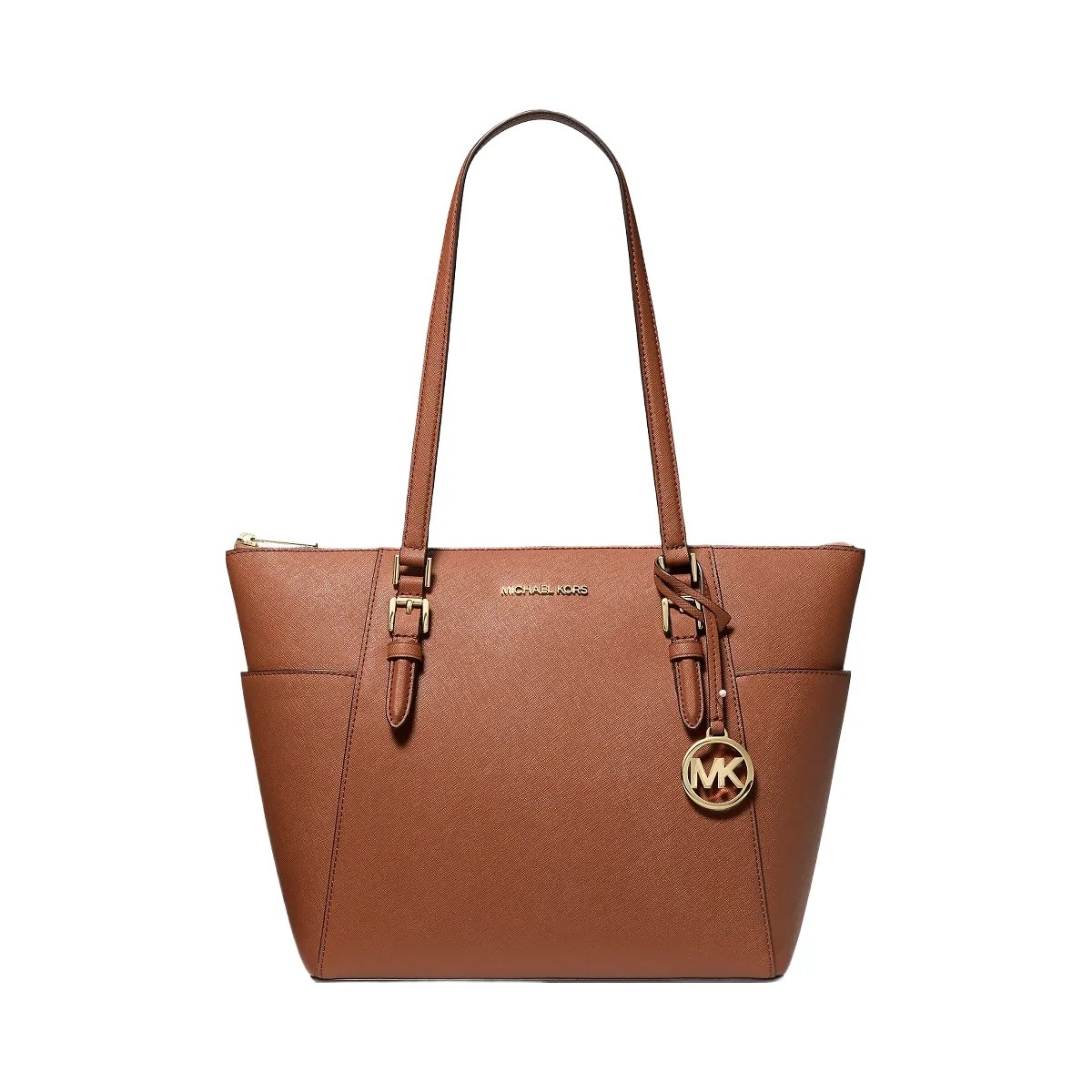 Michael Kors Charlotte Large Saffiano Leather Top-Zip Tote Bag Luggage - HypeFly India View 1