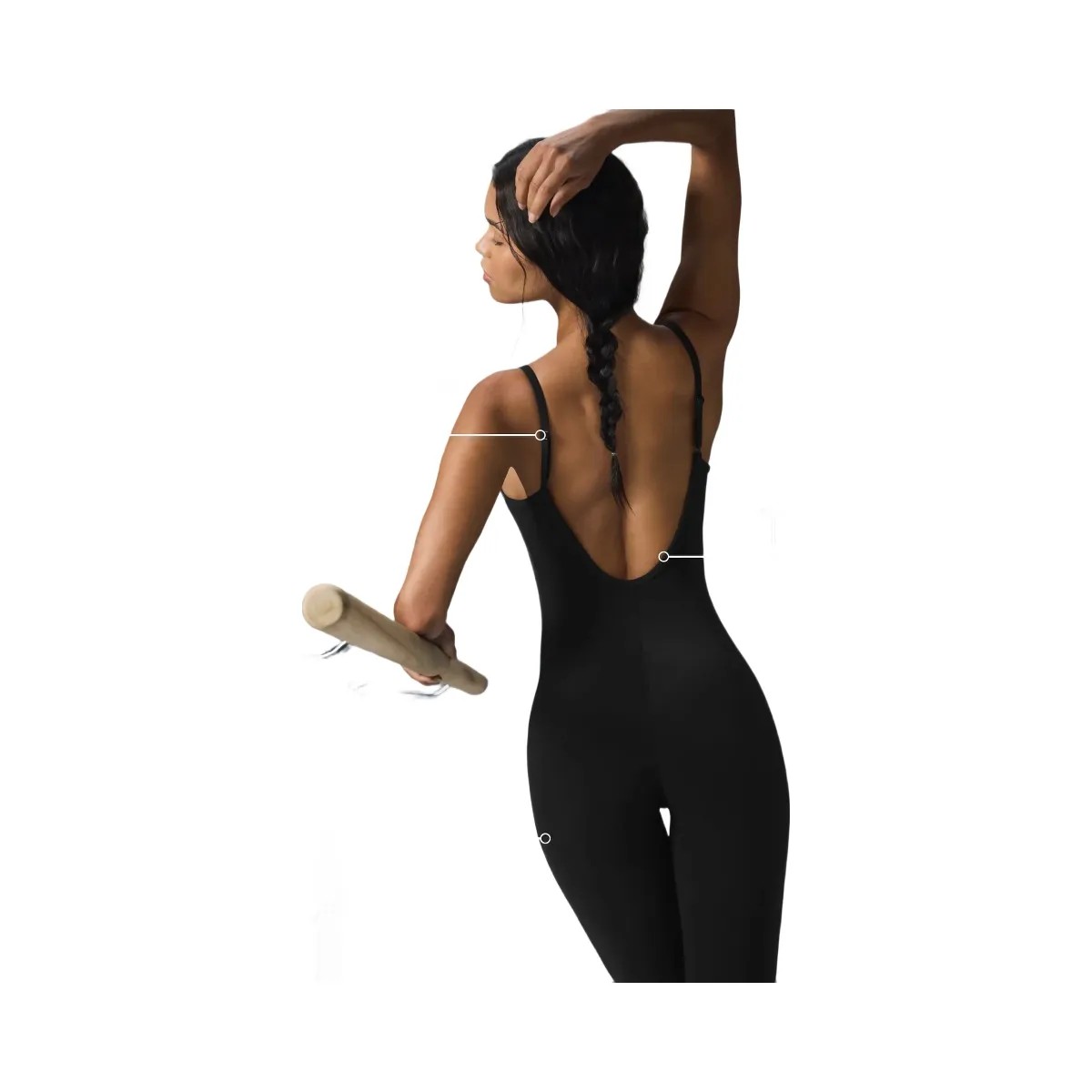 Alo Women's Airbrush One And Done Onesie - Black - HypeFly India View 2