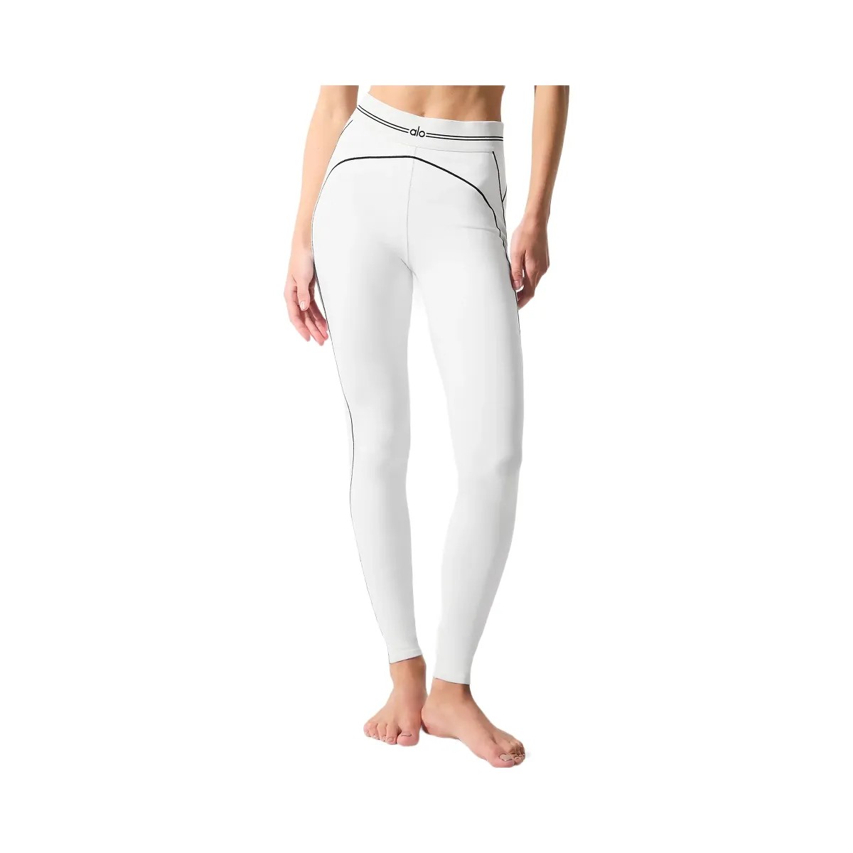 Alo Women's Airbrush High-Waist Heart Throb Legging - White/Black - HypeFly India View 1