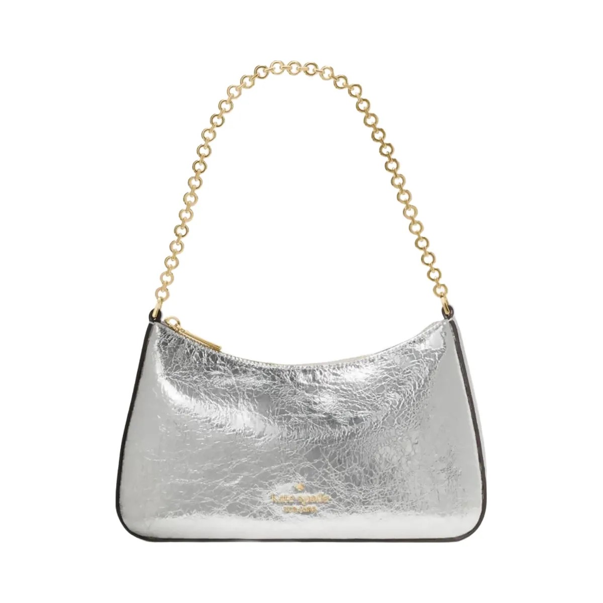 Kate Spade Margot Crinkle Metallic Convertible Crossbody Silver - HypeFly India View 1