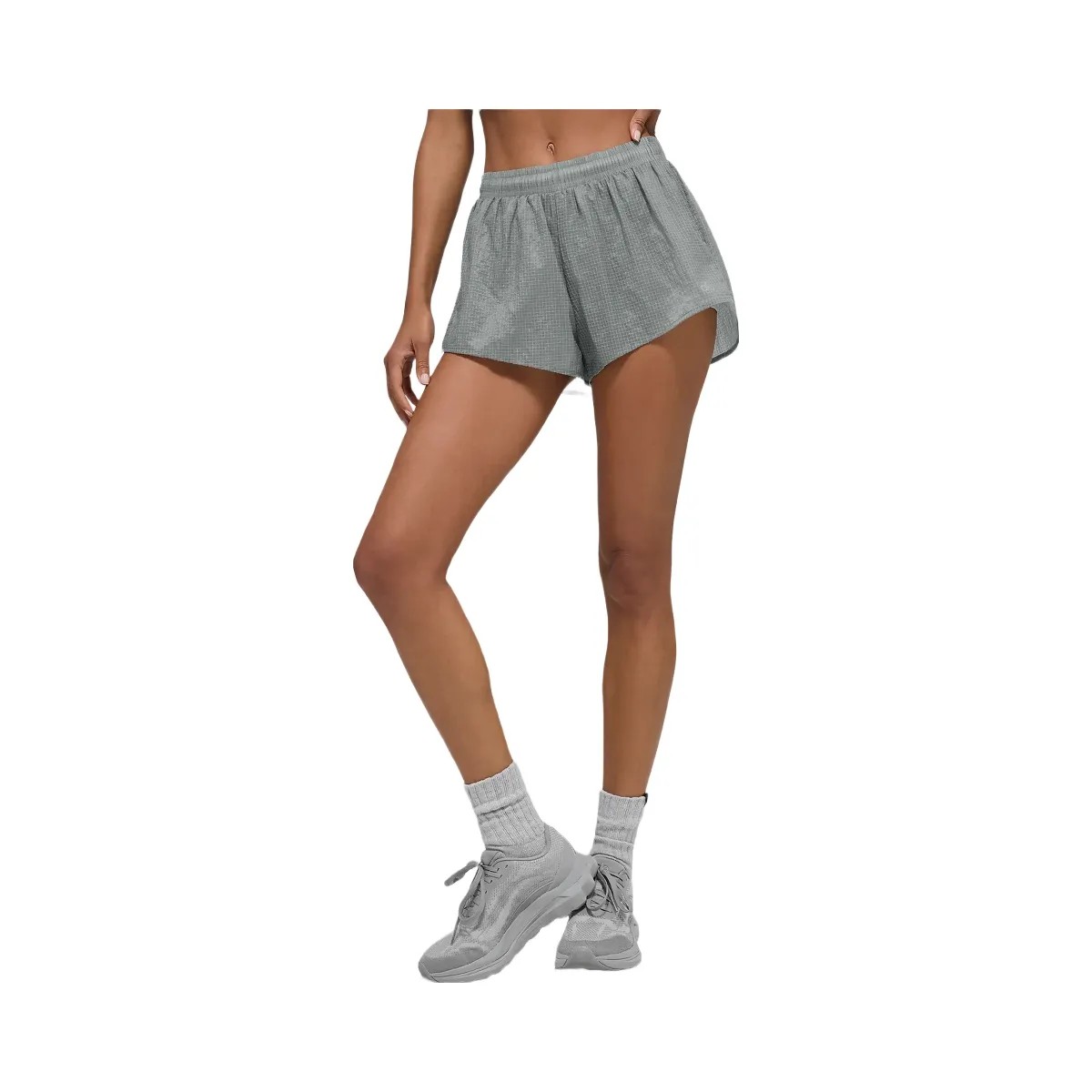Alo Women's Game Time Short - Lunar Grey - HypeFly India View 1