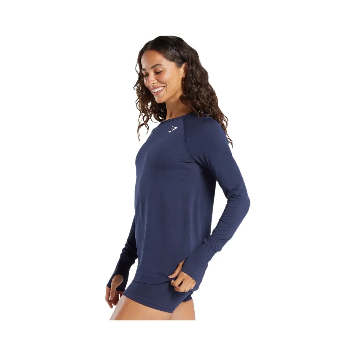 Gymshark Vital Light Long Sleeve Top - Heavy Blue/ Marl - HypeFly India View 3