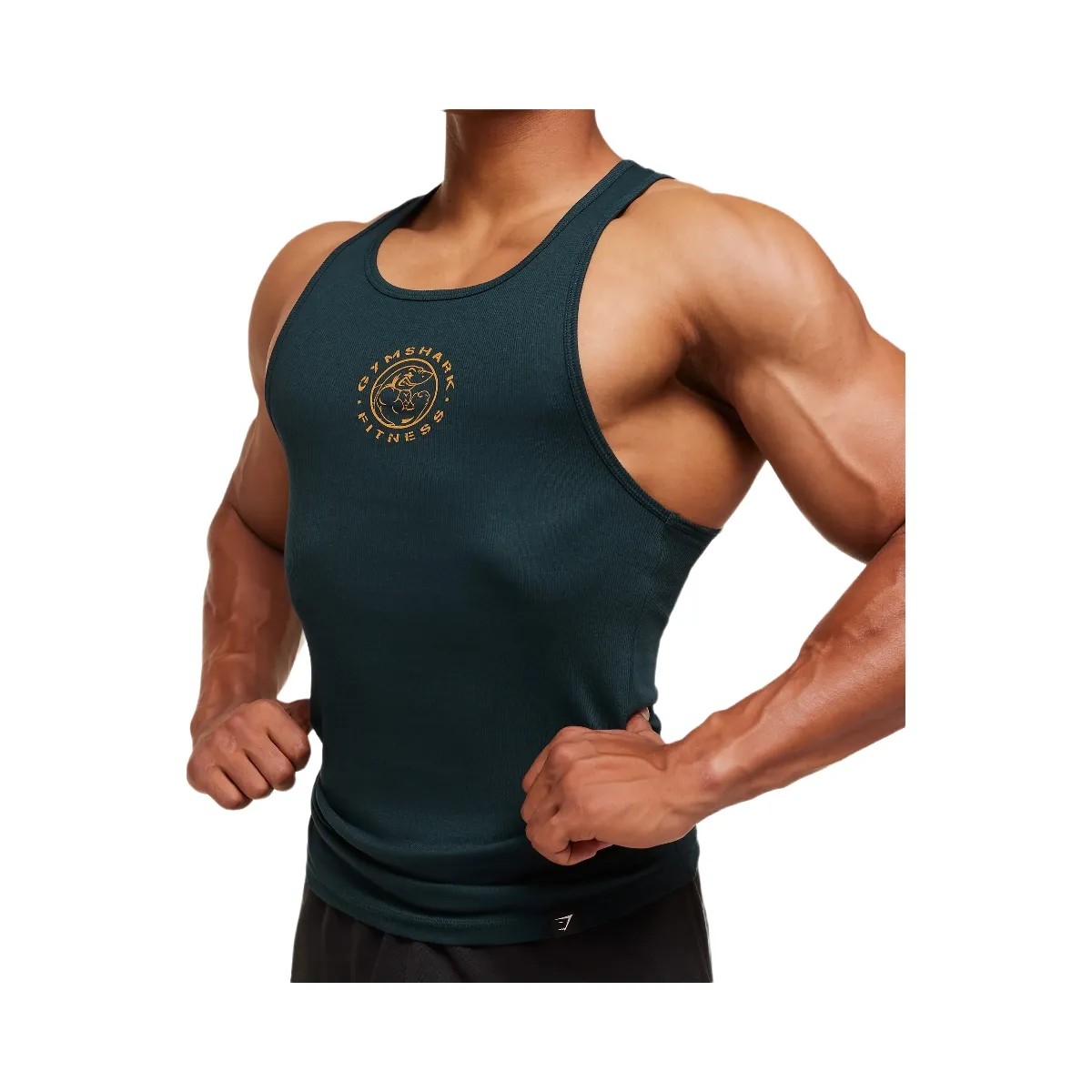 Gymshark Legacy Ribbed Tank - Deep Petrol Blue - HypeFly India View 4