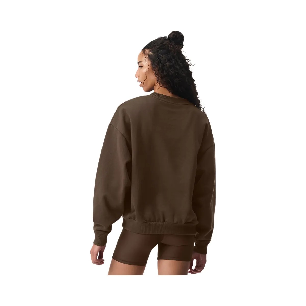 Alo Women's Accolade Crew Neck Pullover - Espresso - HypeFly India View 3