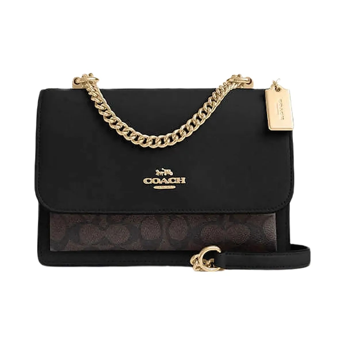 Coach Klare Crossbody Bag In Signature Canvas Signature Canvas-Gold-Walnut-Black - HypeFly India View 1