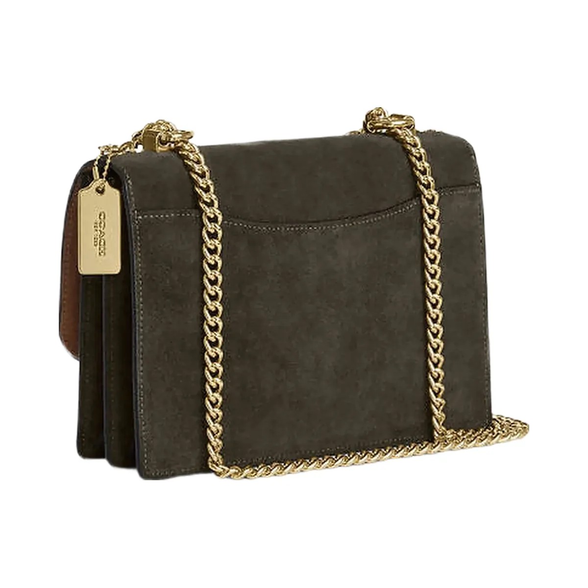 Coach Klare Crossbody Bag In Signature Canvas Suede-Im-Army Green-Tan - HypeFly India View 2