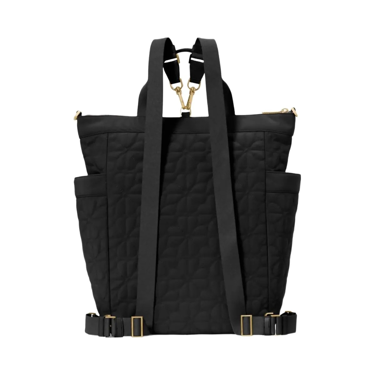 Kate Spade Flower Quilted Fabric Convertible Backpack Black - HypeFly India View 6