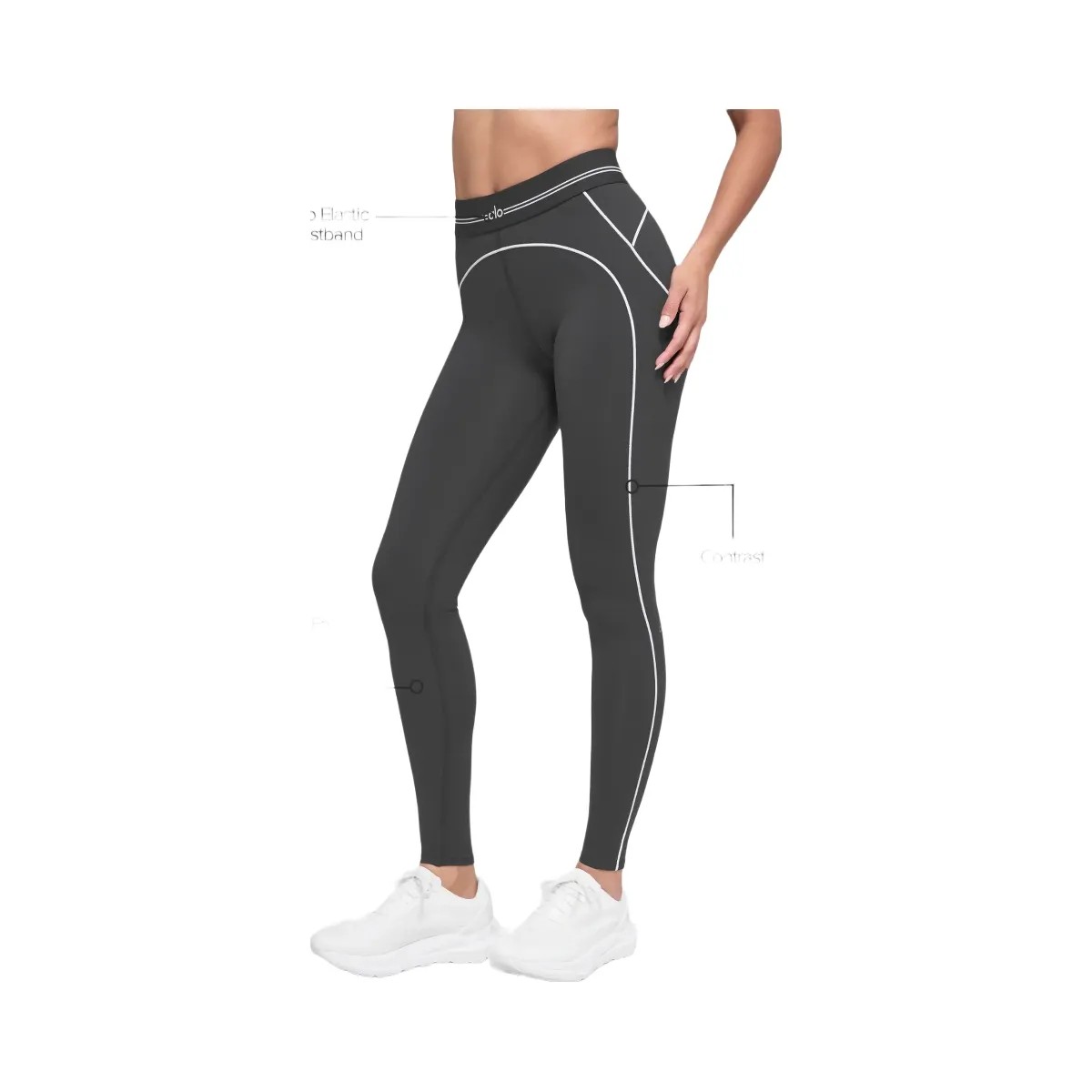 Alo Women's Airbrush High-Waist Heart Throb Legging - Anthracite/White - HypeFly India View 1