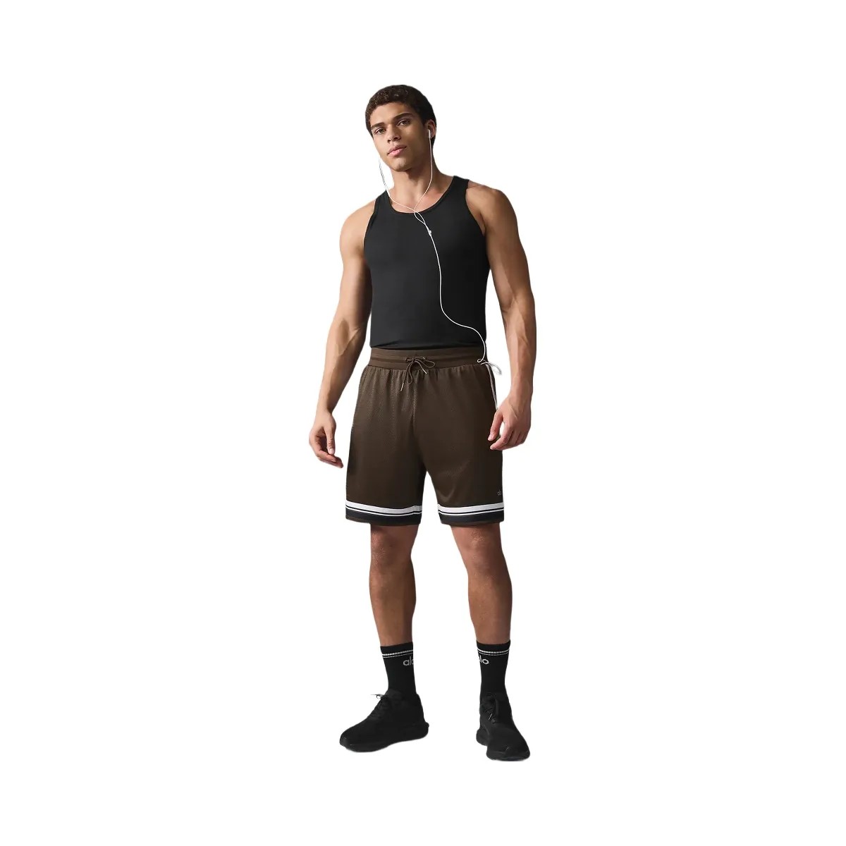 Alo Men's 7" Key Mesh Basketball Short - Espresso - HypeFly India View 1