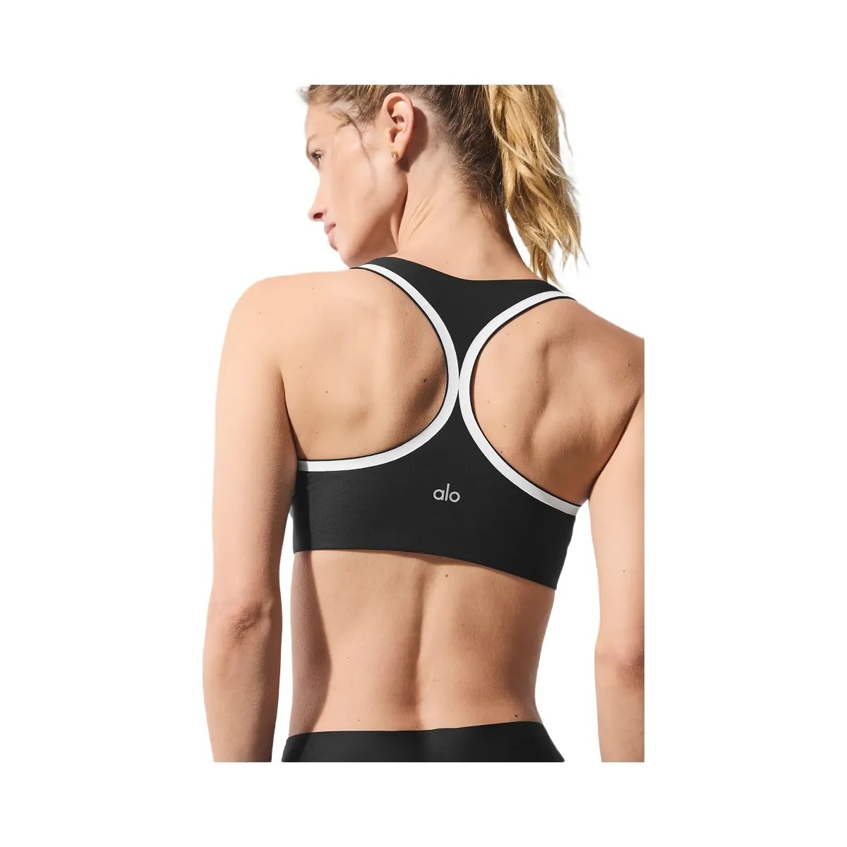 Alo Women's Airlift Super Sleek Contrast Bra - Black/White - HypeFly India View 2