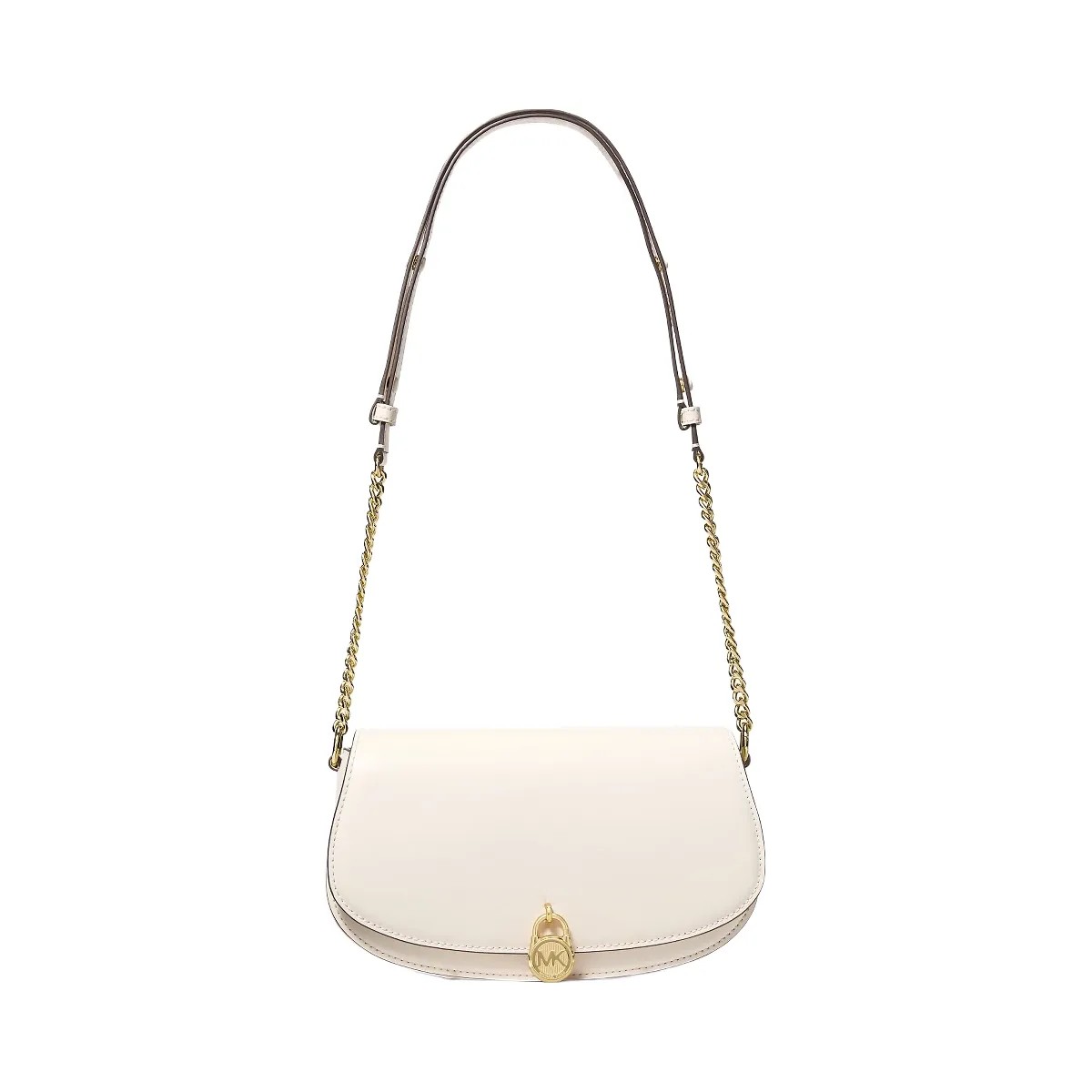 Michael Kors Mila Medium Leather Messenger Bag Lt Cream - HypeFly India View 1