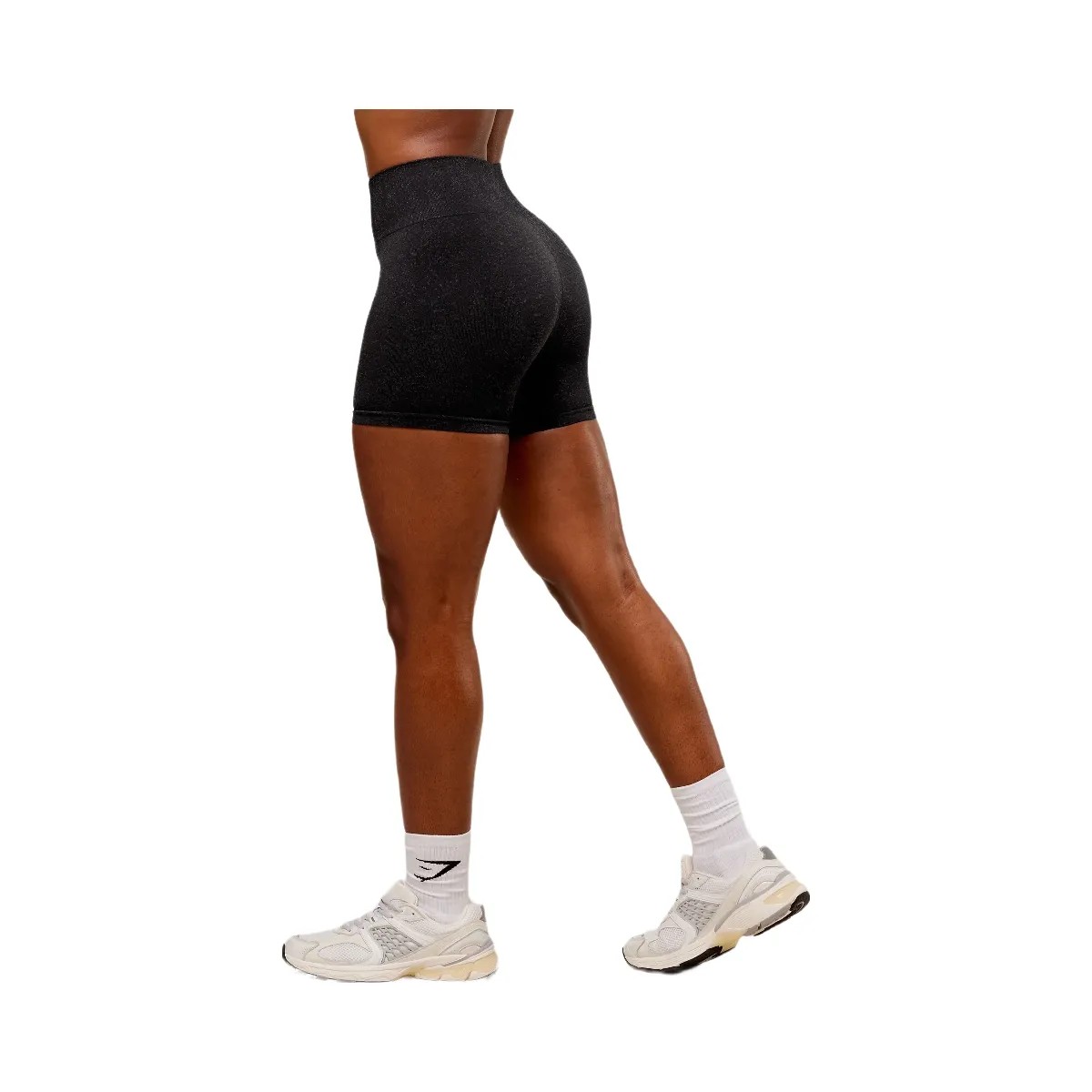 Gymshark Adapt Fleck Seamless Shorts - Black/Smokey Grey - HypeFly India View 4