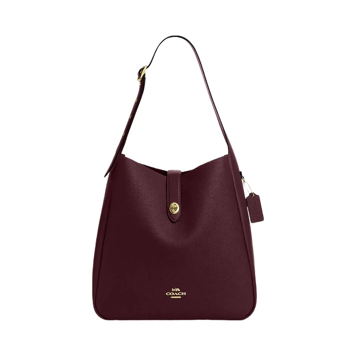 Coach Hadley Large Shoulder Bag Pebbled Leather-Im-Dark Wine - HypeFly India View 1