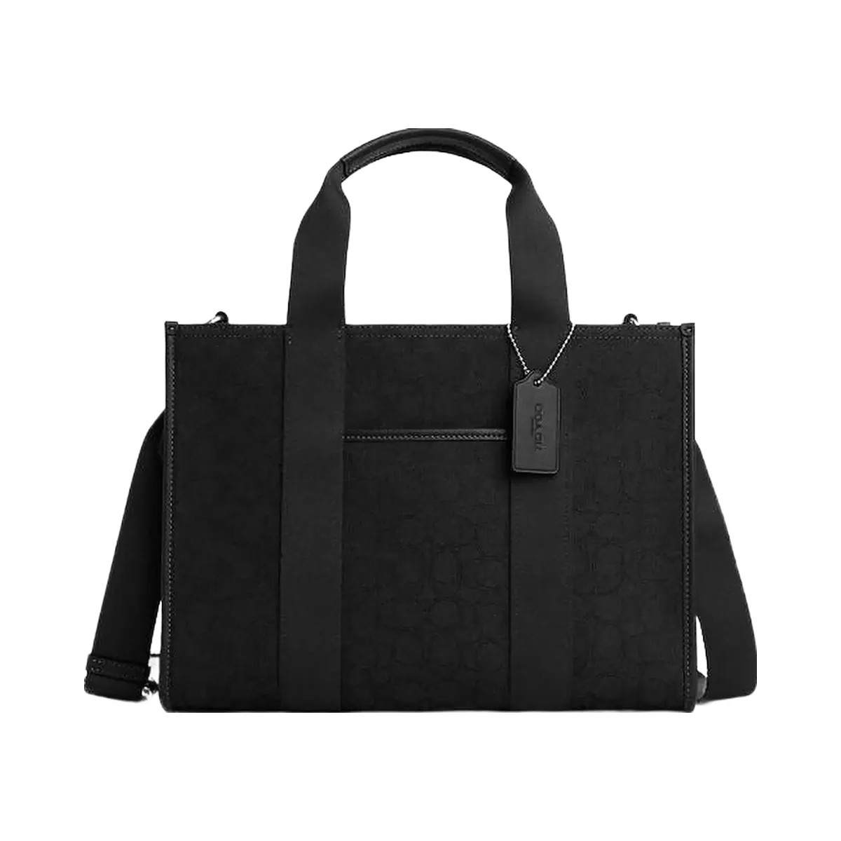 Coach Smith Tote Bag In Signature Jacquard Non Leather-Silver-Black - HypeFly India View 1