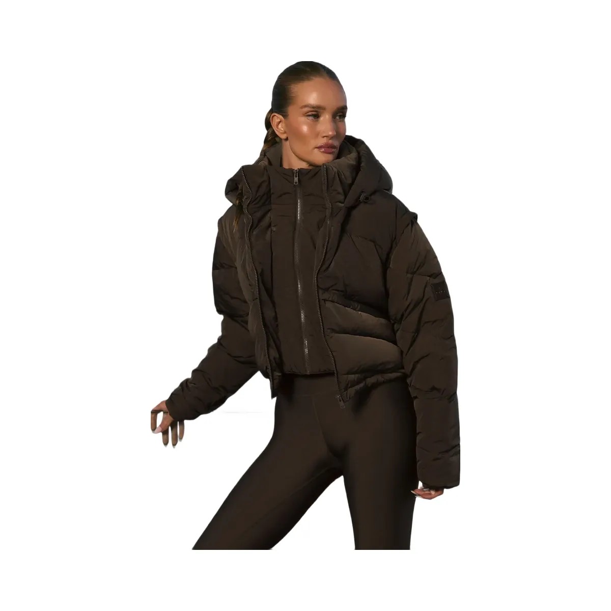 Alo Women's Glacier Puffer - Espresso - HypeFly India View 1