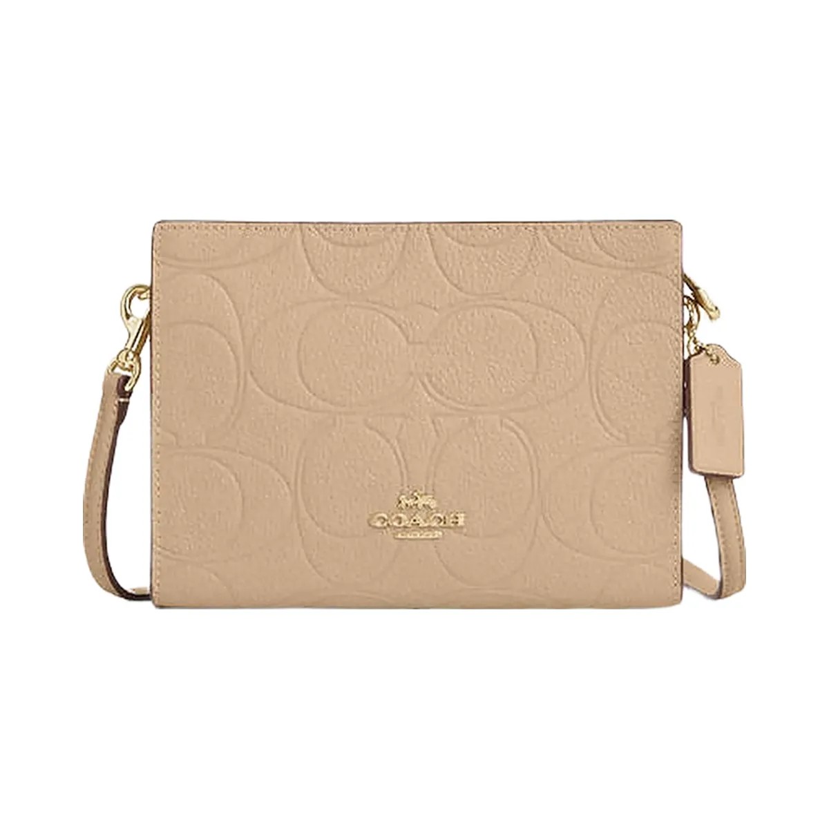 Coach Slim Crossbody Bag In Signature Leather Pebbled Leather-Im-Oat - HypeFly India View 1