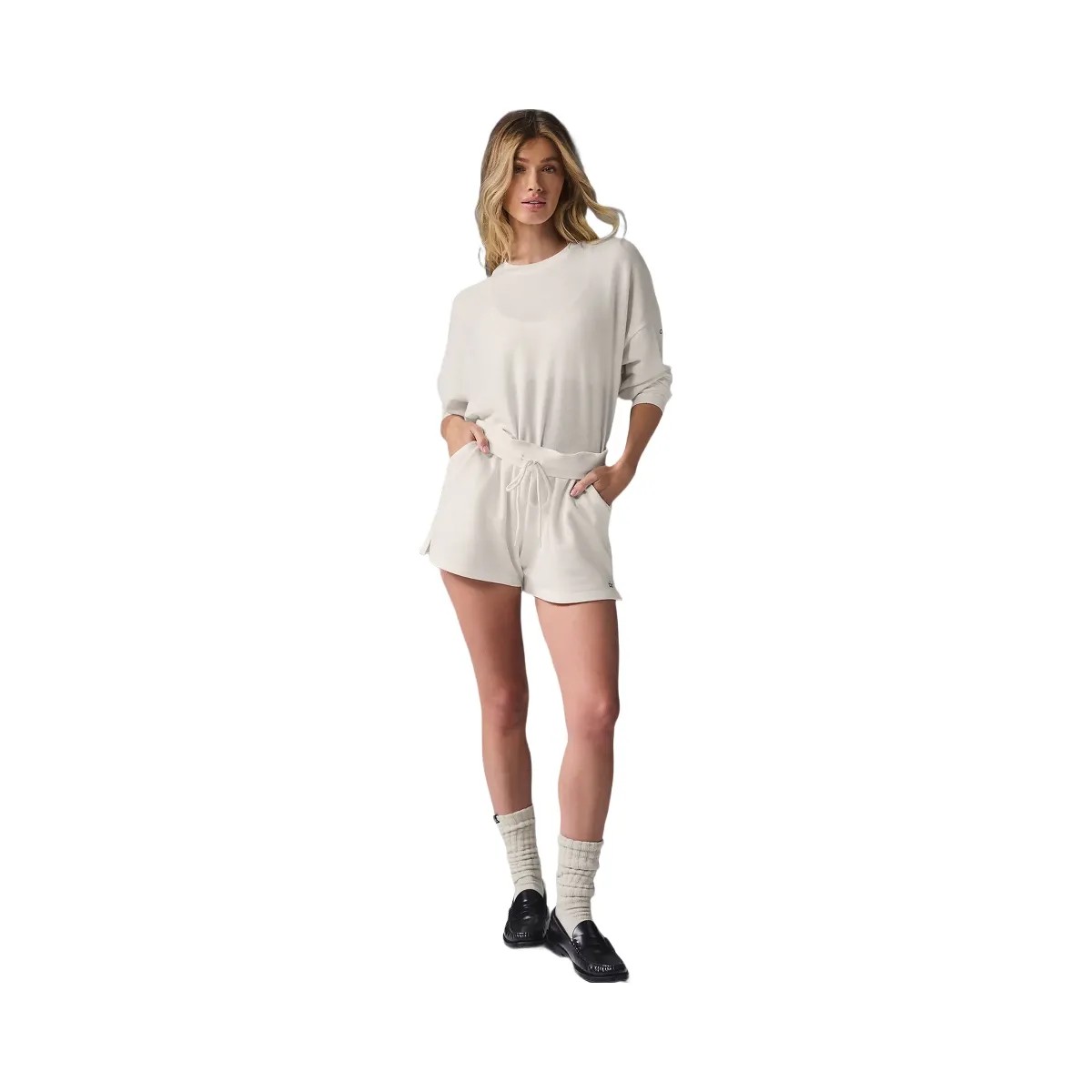 Alo Women's Soho Pullover - Ivory - HypeFly India View 4