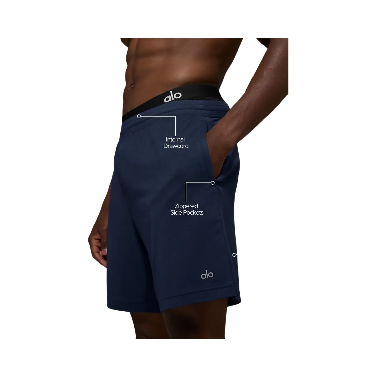 Alo Men's 7" Conquer React Performance Short - Navy - HypeFly India View 2