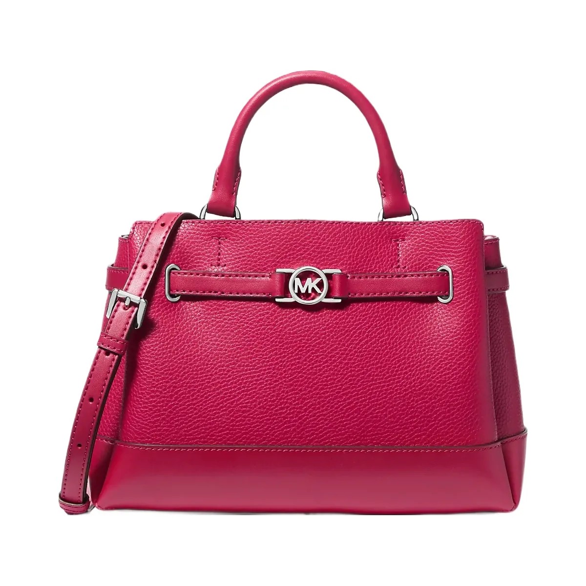 Michael Kors Reed Small Pebbled Leather Satchel Dk Raspberry - HypeFly India View 1