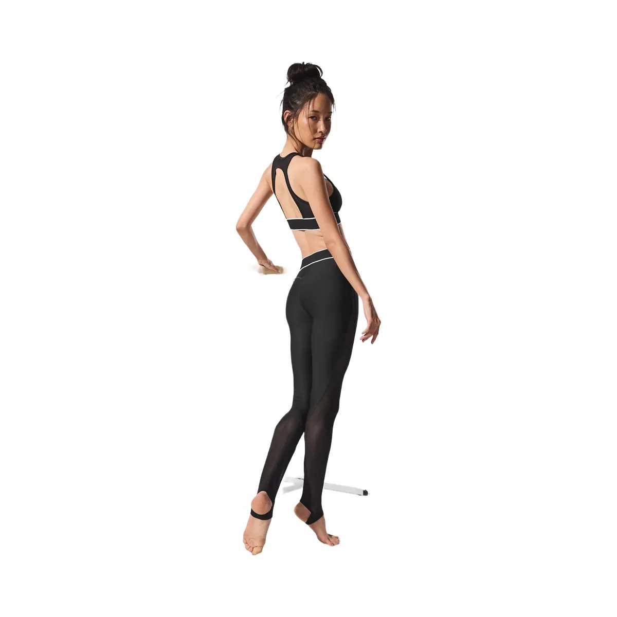 Alo Women's Airlift Mesh High-Waist Darling Stirrup Legging - Black - HypeFly India View 5