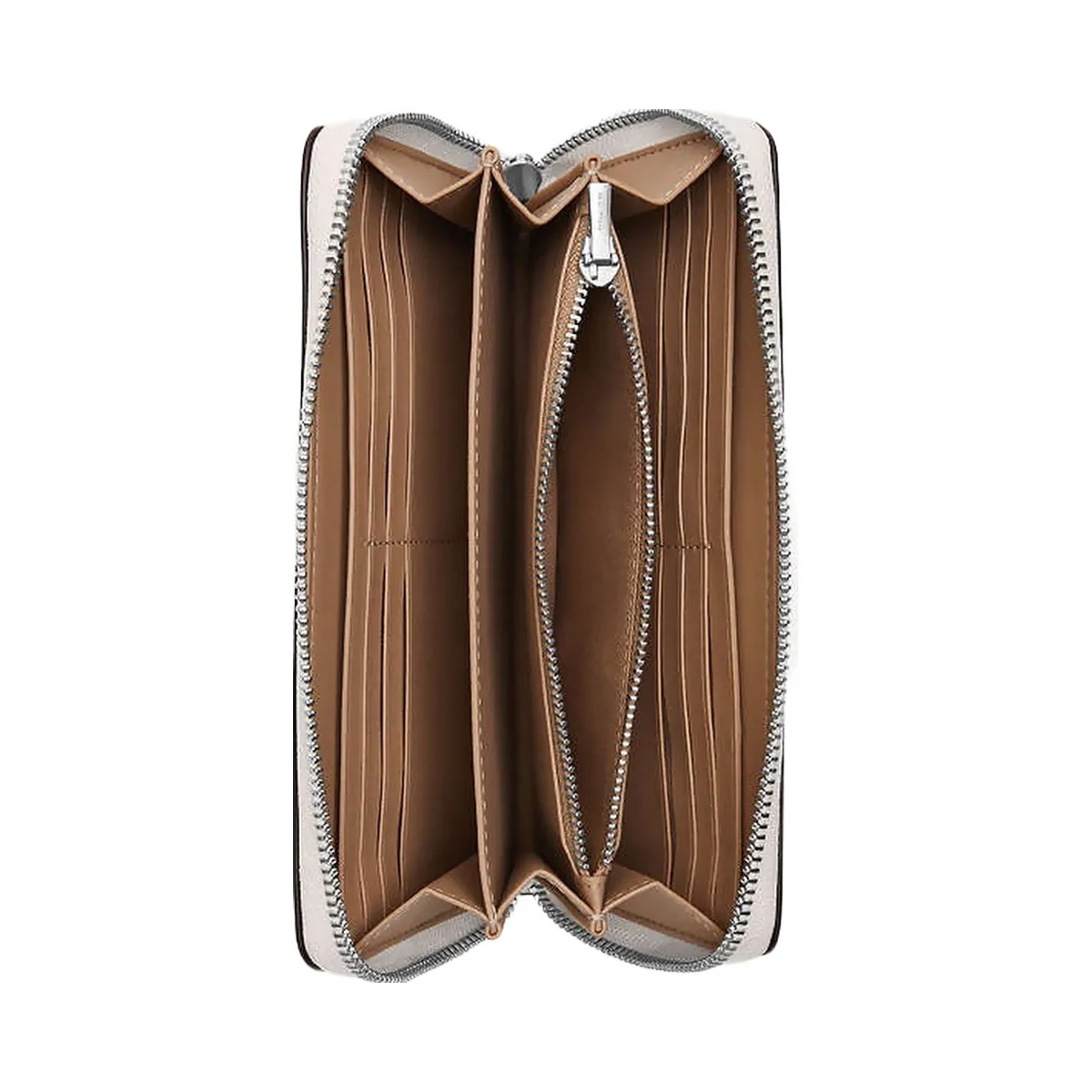 Coach Long Zip Around Wallet Calf Leather-Silver-Chalk - HypeFly India View 1