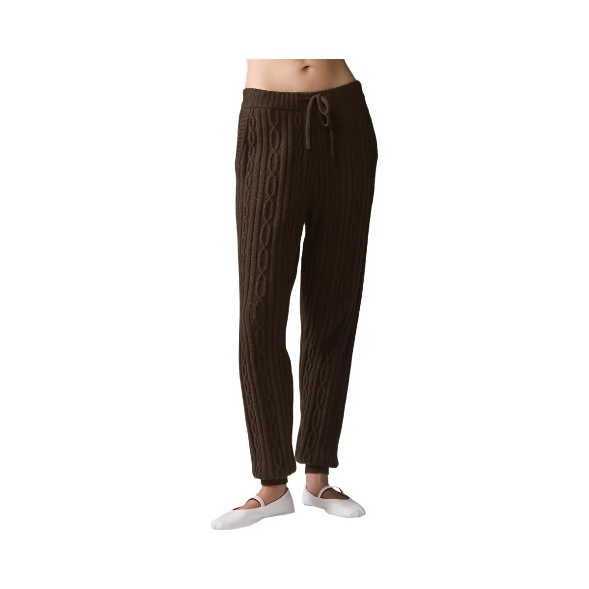 Alo Women's Cable Knit Winter Bliss Pant - Espresso - HypeFly India View 1