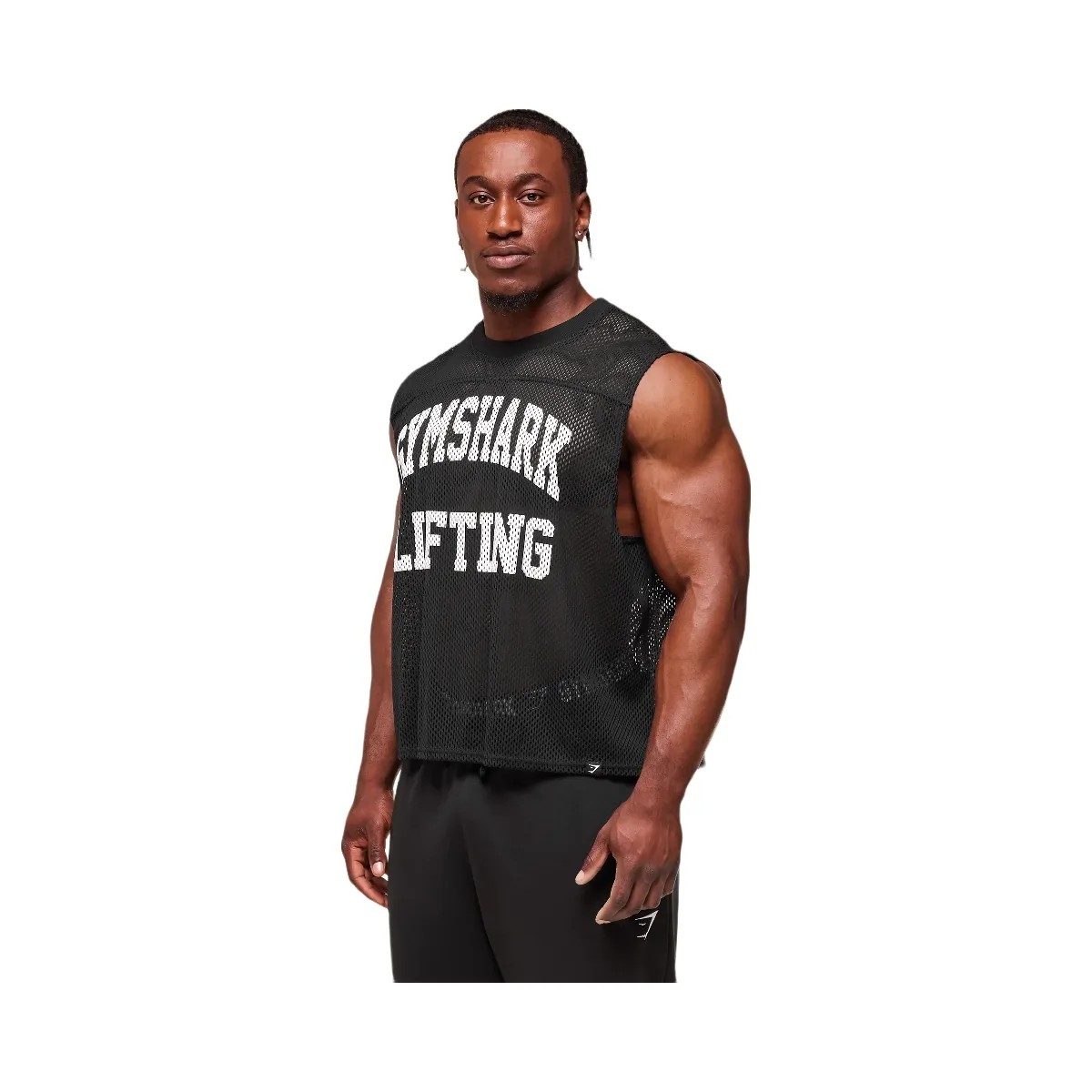 Gymshark Mesh Oversized Tank - Black - HypeFly India View 3