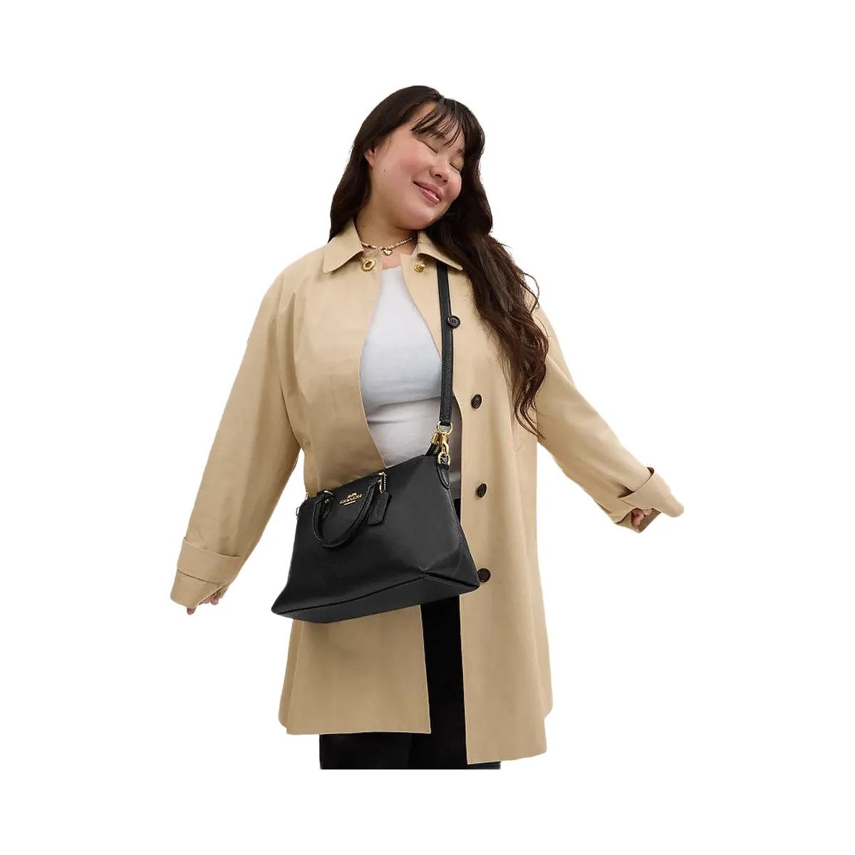 Coach Georgia Satchel Bag Pebbled Leather-Gold-Black - HypeFly India View 3