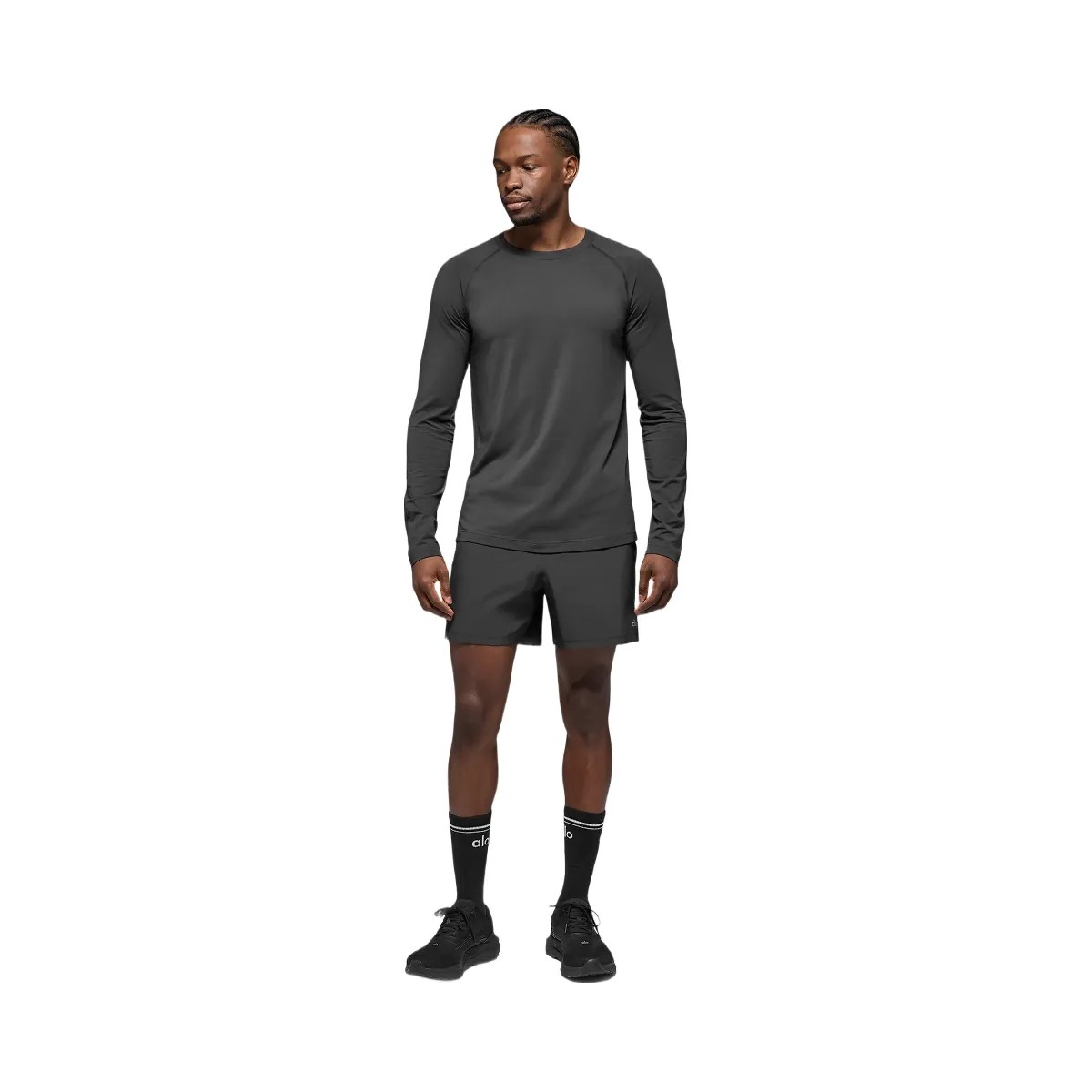 Alo Men's Vapor Crewneck Long Sleeve - Anthracite - HypeFly India View 4