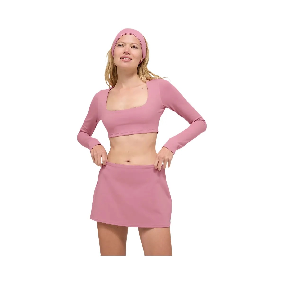 Alo Women's ALO Softsculpt Precision Long Sleeve Bra - Pink Wild Rose - HypeFly India View 1