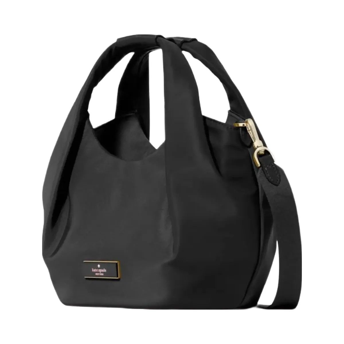 Kate Spade Carter Nylon Small Pleated Crossbody Black - HypeFly India View 4