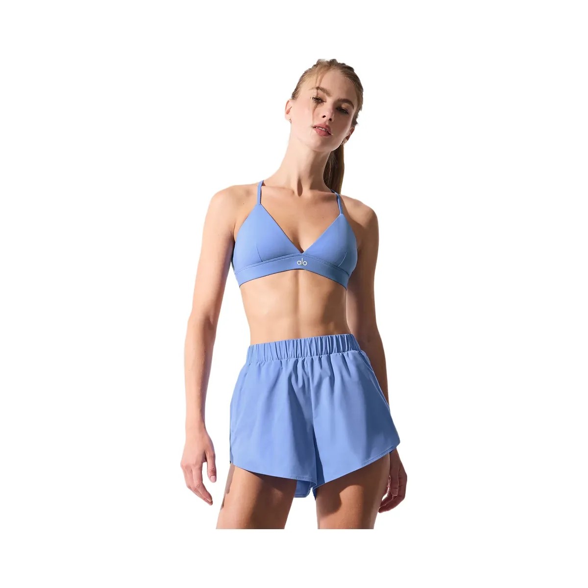 Alo Women's Playmaker Dolphin Short - Crystal Clear Blue - HypeFly India View 1