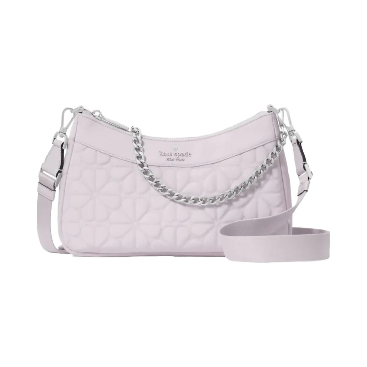 Kate Spade Flower Quilted Fabric Convertible Crossbody Pale Amethyst - HypeFly India View 1
