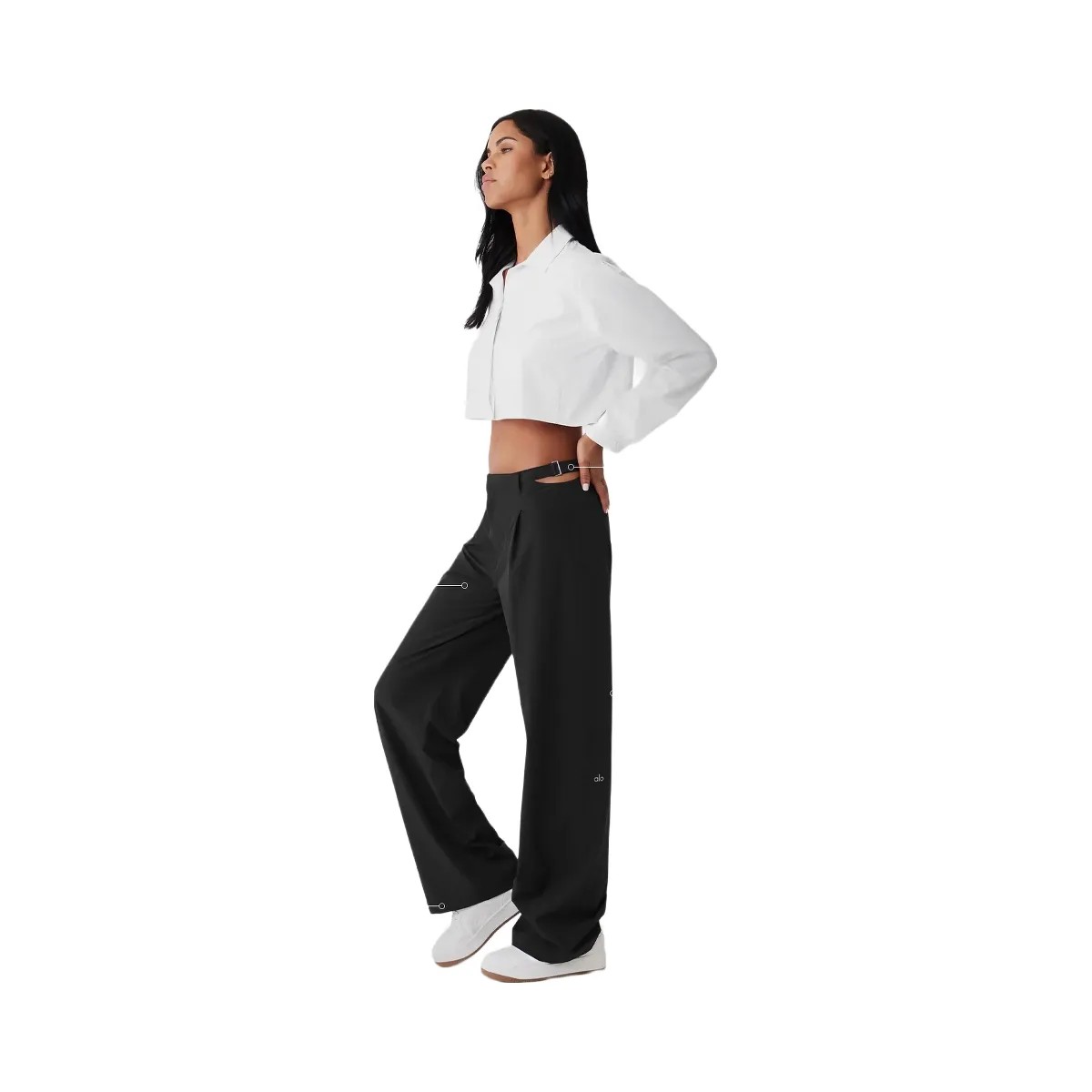 Alo Women's Mid-Rise Showdown Trouser - Black - HypeFly India View 5