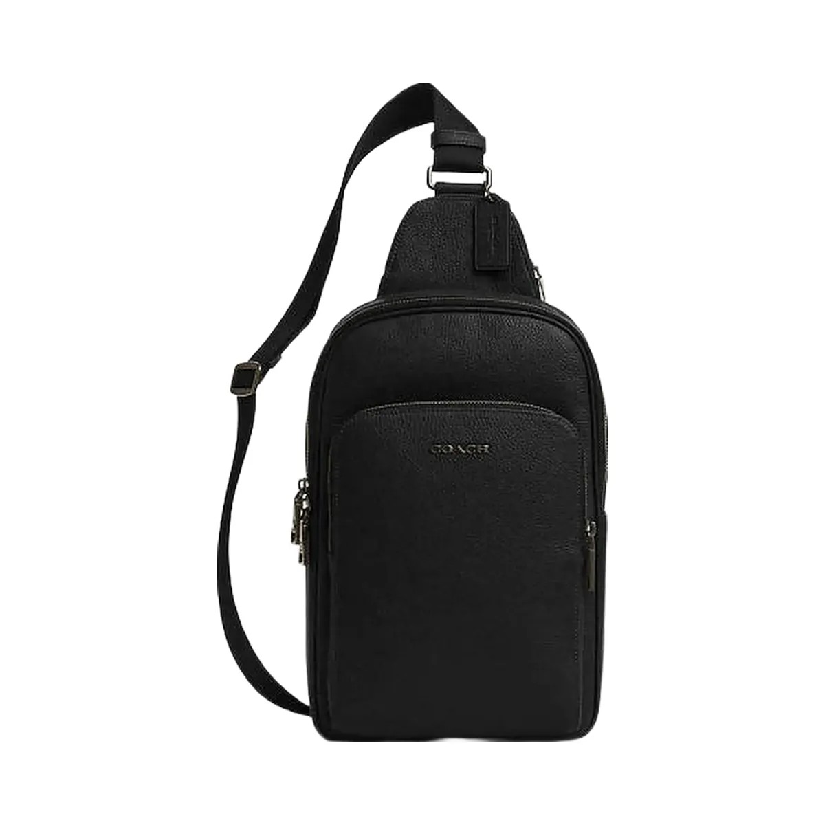 Coach Ethan Pack Pebbled Leather-Gunmetal-Black - HypeFly India View 1