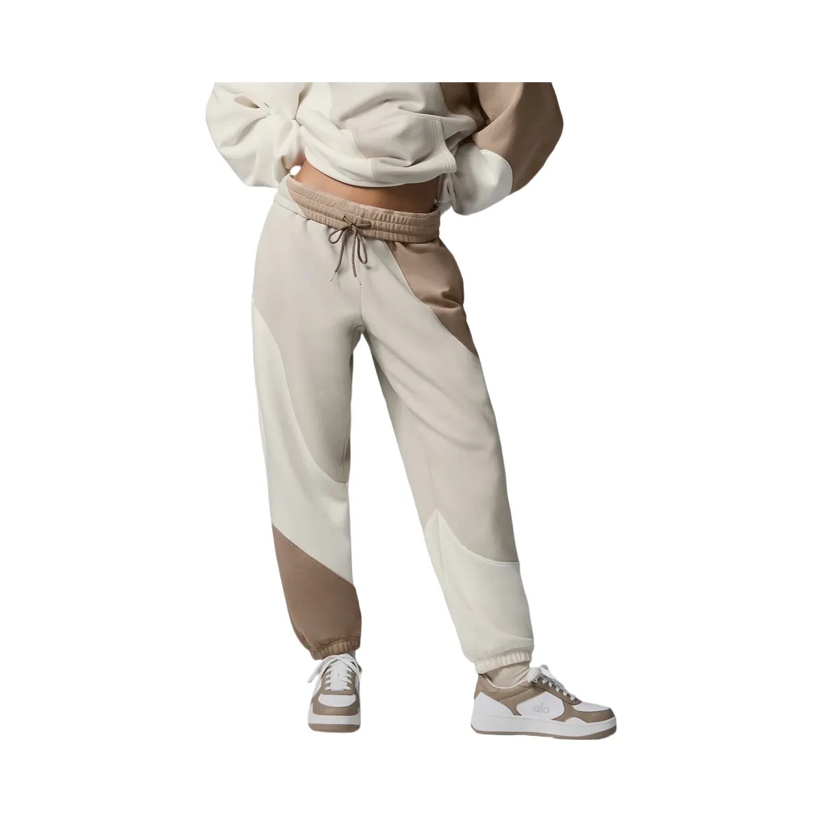 Alo Make Waves Sweatpant - Ivory/Bone/Gravel - HypeFly India View 2
