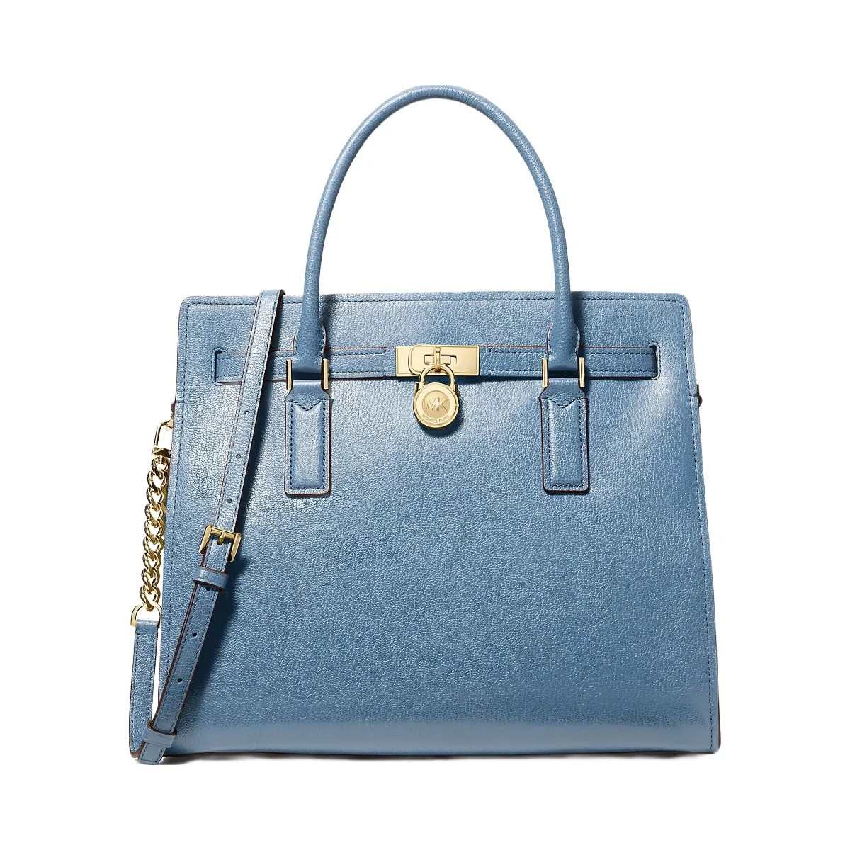 Michael Kors Hamilton Moderne Large Leather Satchel French Blue - HypeFly India View 1