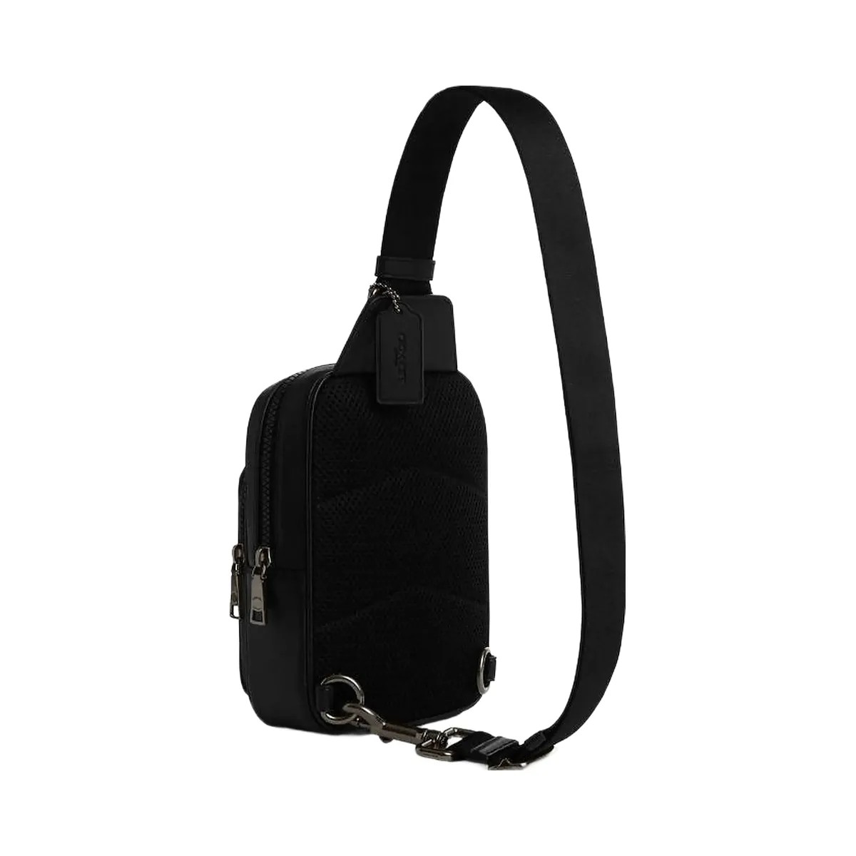 Coach Racer Sling Pack In Signature Canvas Signature Canvas-Qb-Tan-Black - HypeFly India View 4
