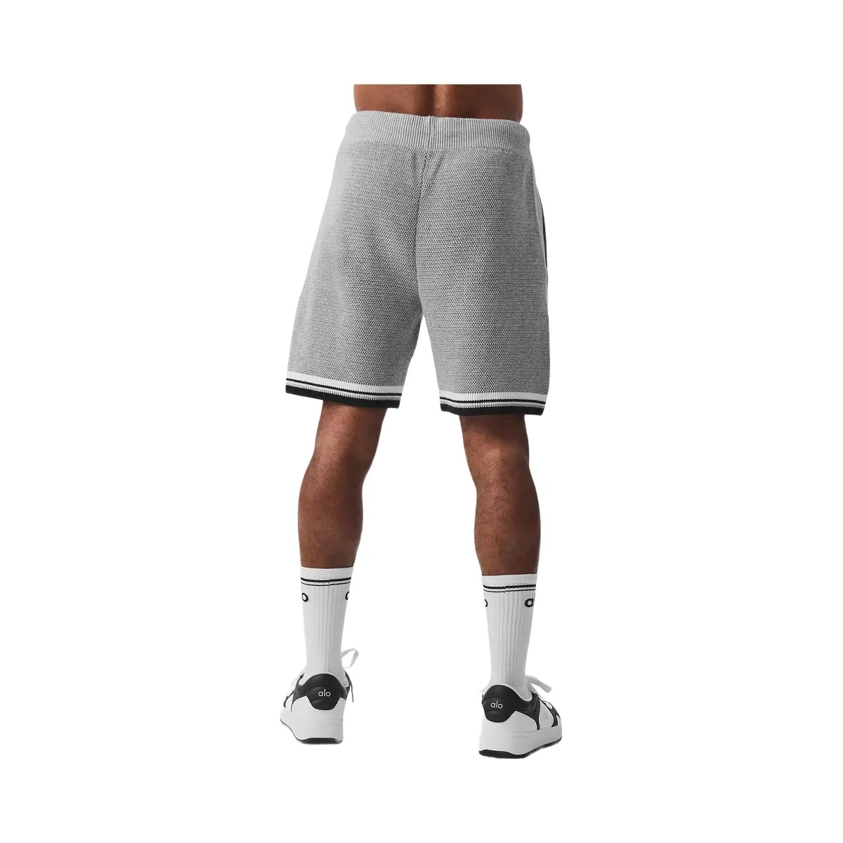 Alo Men's 7" Sports Club Sweater Knit Basketball Short - Athletic Heather Grey - HypeFly India View 5