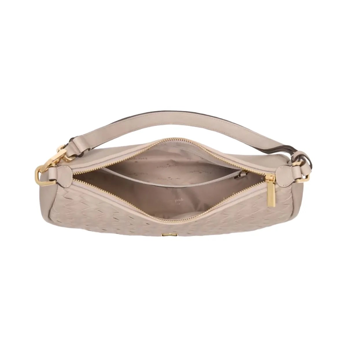 Kate Spade Kayla Woven Leather Large Shoulder Bag Cozy Grey - HypeFly India View 4