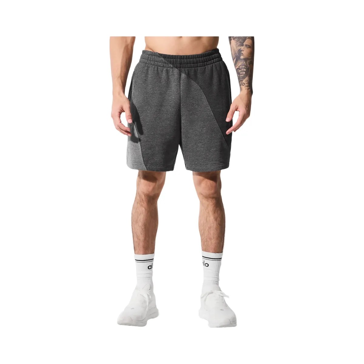 Alo Men's 7" Make Waves Short - Dark Heather Grey Tonal - HypeFly India View 1